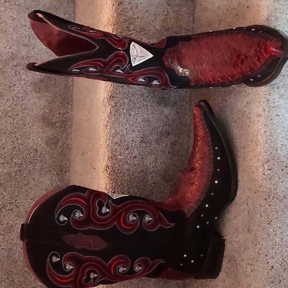 Real snake skin boots